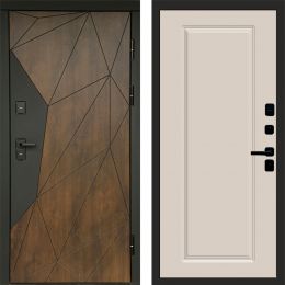 Входная дверь Termo-door Премиум винорит Геометрия Дуб с терморазрывом - Гранд Слоновая кость