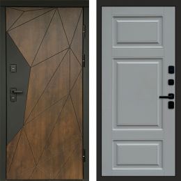 Входная дверь Termo-door Премиум винорит Геометрия Дуб с терморазрывом - Лион Грей софт