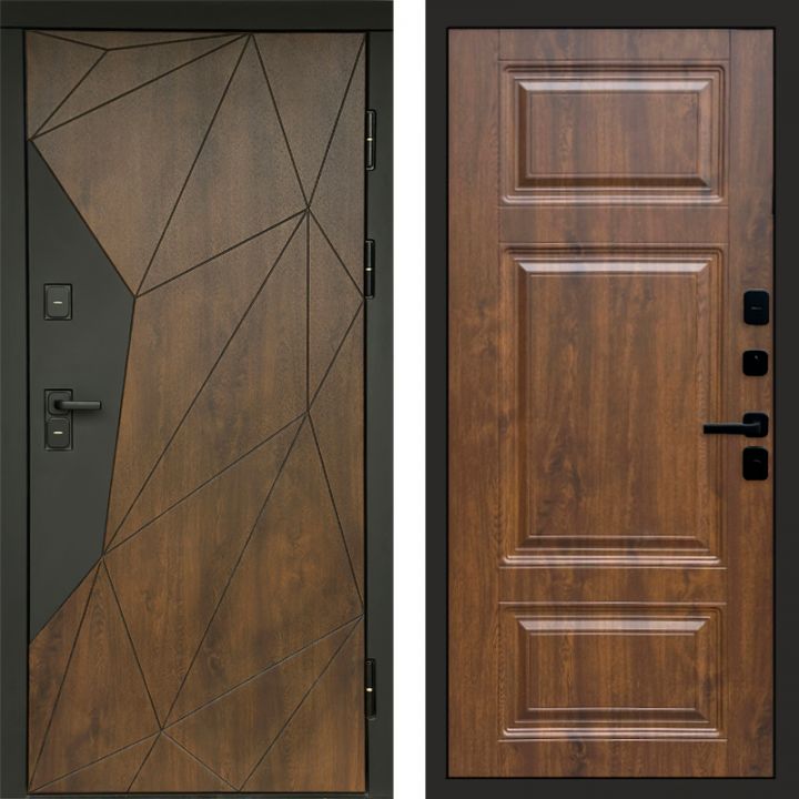 Входная дверь Termo-door Премиум винорит Геометрия Дуб с терморазрывом - Лион Дуб