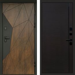 Входная дверь Termo-door Премиум винорит Геометрия Дуб с терморазрывом - Porte black