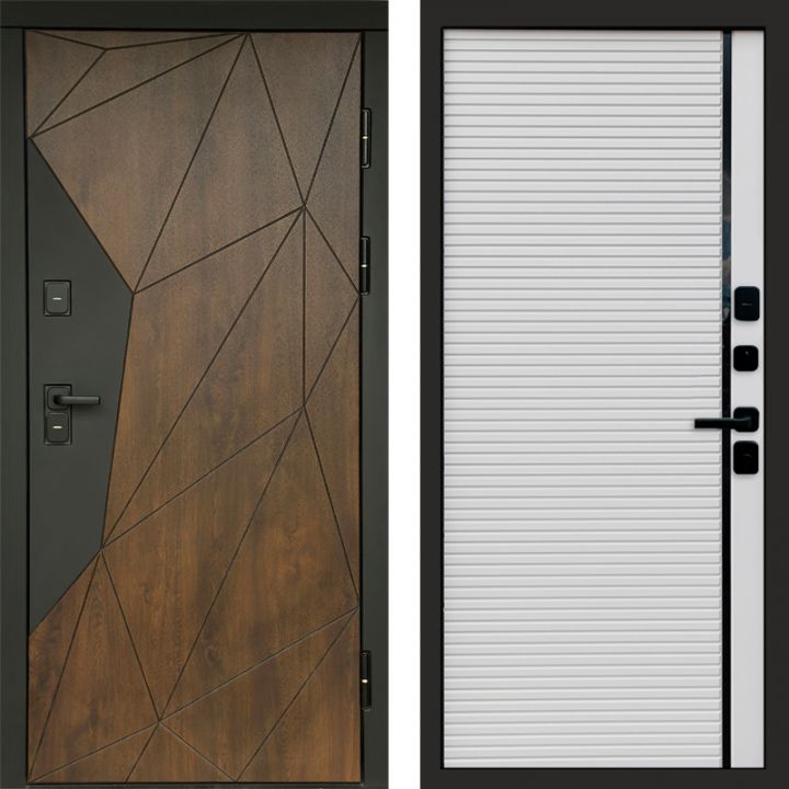 Входная дверь Termo-door Премиум винорит Геометрия Дуб с терморазрывом - Porte white