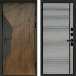 Входная дверь Termo-door Премиум винорит Геометрия Дуб с терморазрывом - Porte Грей софт