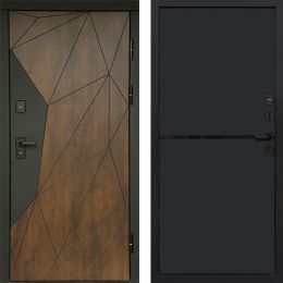 Входная дверь Termo-door Премиум винорит Геометрия Дуб с терморазрывом - Нео Black