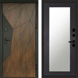 Входная дверь Termo-door Премиум винорит Геометрия Дуб с терморазрывом - Зеркало триумф Венге