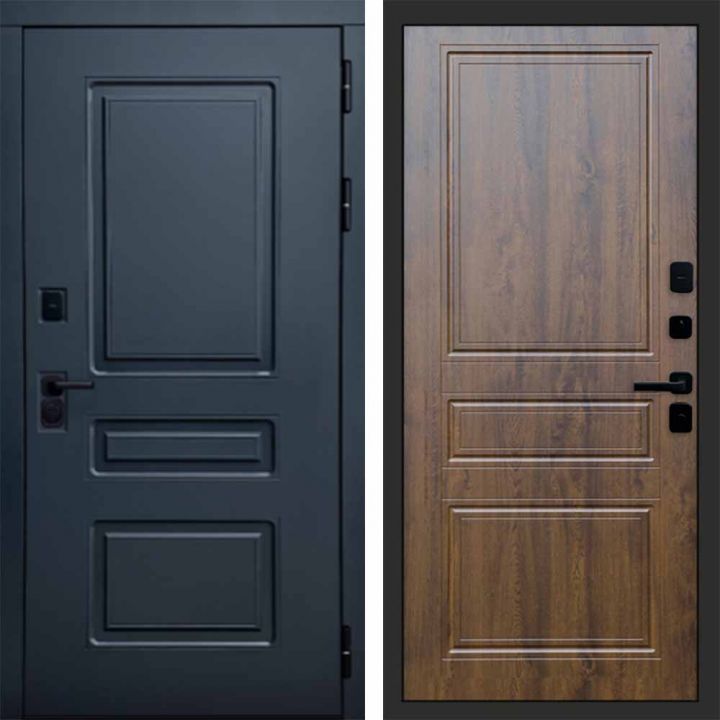 Входная дверь Termo-door Аляска Графит с терморазрывом - Классика Дуб