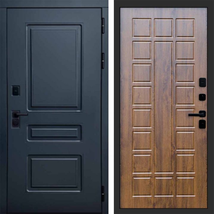 Входная дверь Termo-door Аляска Графит с терморазрывом - Престиж Дуб