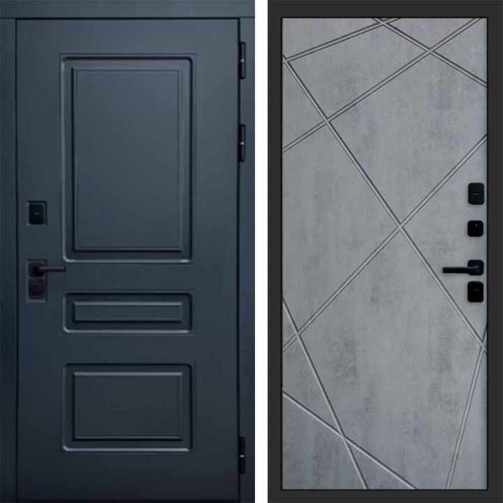 Входная дверь Termo-door Аляска Графит с терморазрывом - Лучи Бетон темный