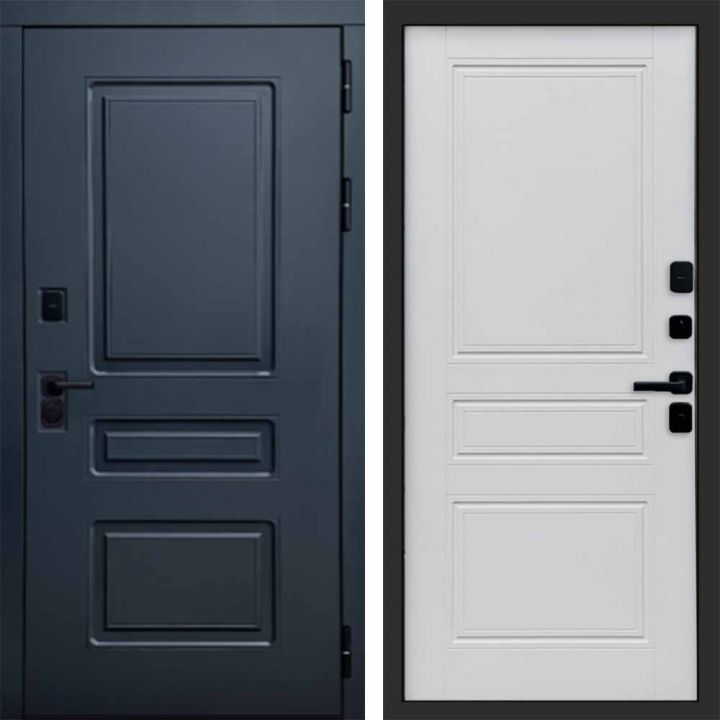 Входная дверь Termo-door Аляска Графит с терморазрывом - Классик Белый софт