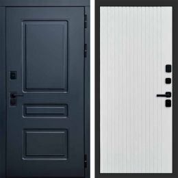 Входная дверь Termo-door Аляска Графит с терморазрывом - FLAT Белый софт