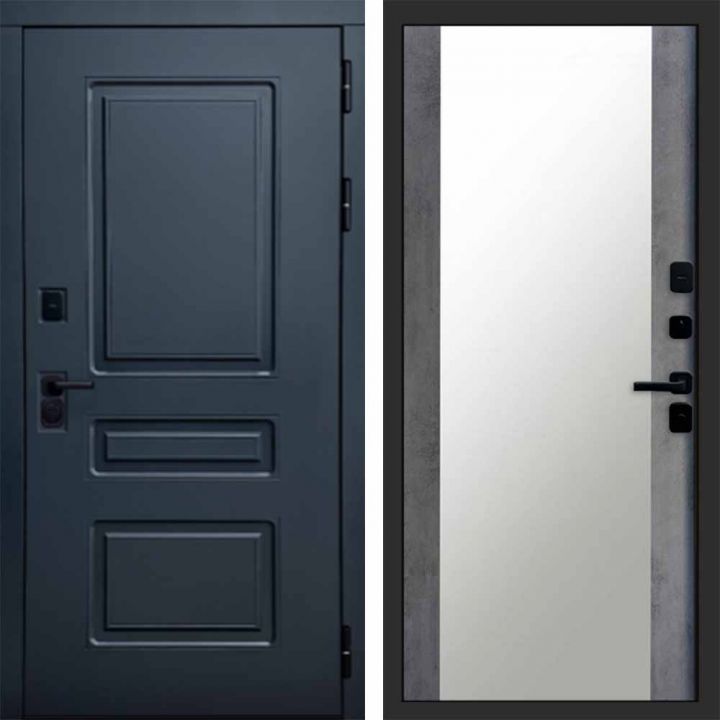 Входная дверь Termo-door Аляска Графит с терморазрывом - Зеркало Бетон темный