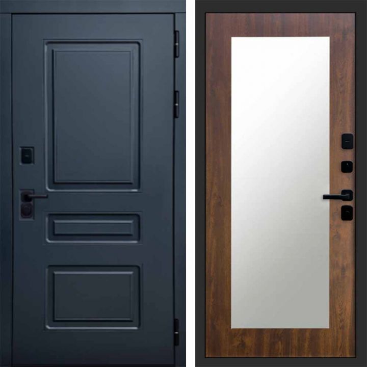 Входная дверь Termo-door Аляска Графит с терморазрывом - Зеркало триумф Дуб