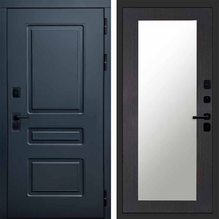 Входная дверь Termo-door Аляска Графит с терморазрывом - Зеркало триумф Венге