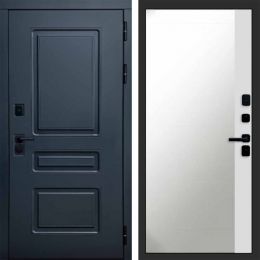 Входная дверь Termo-door Аляска Графит с терморазрывом - Широкое Зеркало Фацет Белый софт