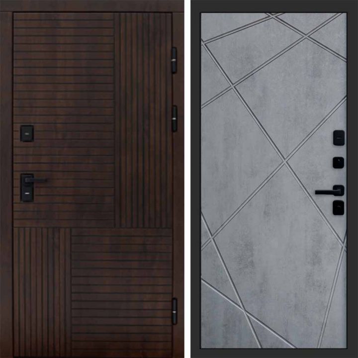 Входная дверь Termo-door Премиум винорит Веста Дуб с терморазрывом - Лучи Бетон темный