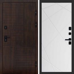 Входная дверь Termo-door Премиум винорит Веста Дуб с терморазрывом - Лучи Белый