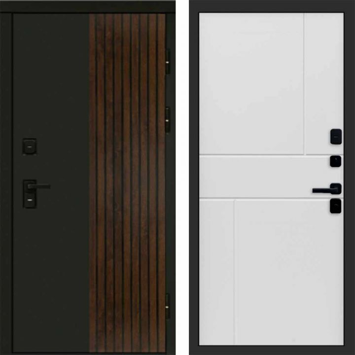 Входная дверь Termo-door Премиум винорит Форт Дуб с терморазрывом - Горизонт Белый