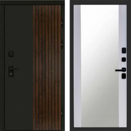 Входная дверь Termo-door Премиум винорит Форт Дуб с терморазрывом - Зеркало Белый софт