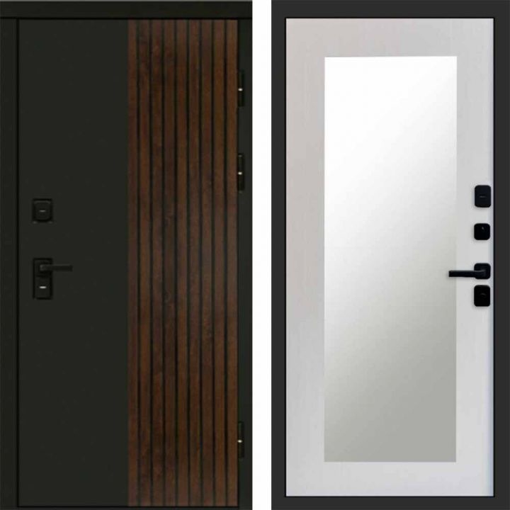 Входная дверь Termo-door Премиум винорит Форт Дуб с терморазрывом - Зеркало триумф Лиственница