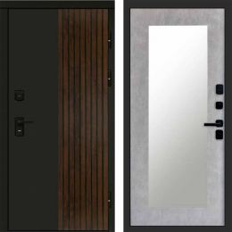 Входная дверь Termo-door Премиум винорит Форт Дуб с терморазрывом - Зеркало триумф Бетон светлый