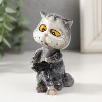 Фигурка полистоун лак «Котишка с телефоном», 7?6?7 см