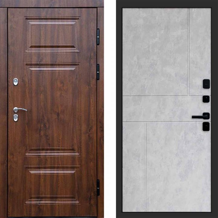 Входная дверь Termo-door Премиум винорит Дуб с терморазрывом - Горизонт Бетон светлый