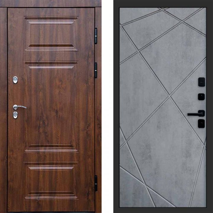 Входная дверь Termo-door Премиум винорит Дуб с терморазрывом - Лучи Бетон темный