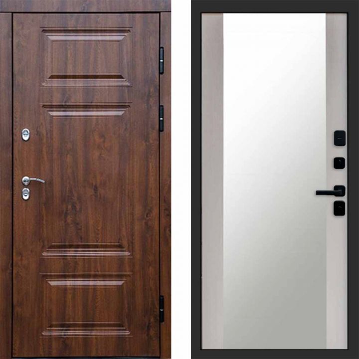 Входная дверь Termo-door Премиум винорит Дуб с терморазрывом - Зеркало Лиственница