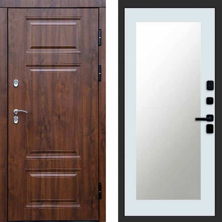 Входная дверь Termo-door Премиум винорит Дуб с терморазрывом - Зеркало триумф Белый софт