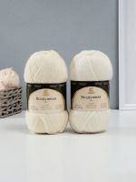 Пряжа для вязания спицами, крючком «Камтекс. Воздушная», 25% мериносовая шерсть, 25% шерсть, 50% акрил, 370м/100 г, (001 суровый)