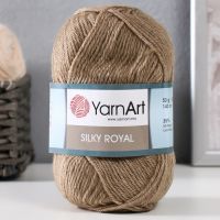 Пряжа для вязания спицами, крючком YarnArt, Silky Royal, 65% мериносовая шерсть, 35% искусственный шёлк, 140 м/50 г, (442 серо-бежевый)