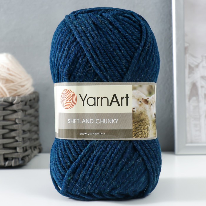Пряжа для вязания спицами, крючком YarnArt, Shetland Chunky, 50% акрил, 50% шерсть, 150 м/100 г, (633 морской)