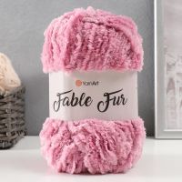 Пряжа для вязания спицами, крючком YarnArt, Fable Fur, 100% микрополиэстер, 100 м/100 г, (973 розовый)