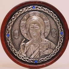Икона Иисуса Христа Спасителя (5,5см) круглая в авто