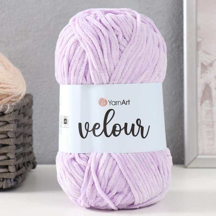 Плюшевая пряжа для вязания спицами, крючком YarnArt, Jeans, Velour, 100% микрополиэстер, 170 м/100 г, (859 сирень)
