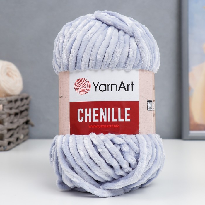 Пряжа для вязания спицами, крючком YarnArt, Chenille, 100% микрополиэстер 90 м/100 г, (576 бледно голубой)