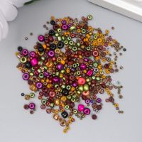 Бисер стекло 6/0 - 15/0 «Ассорти кофейное» d=1.5-4 мм, н-р 10 г