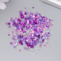 Бисер стекло 6/0 - 15/0 «Ассорти фиолетовое» d=1.5-4 мм, н-р 10 г