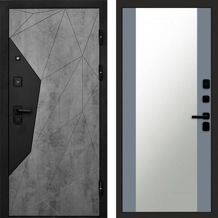 Входная дверь Termo-door Авангард Бетон - Зеркало Грей софт