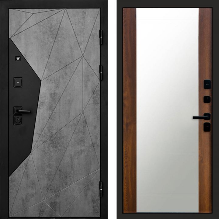 Входная дверь Termo-door Авангард Бетон - Зеркало Дуб