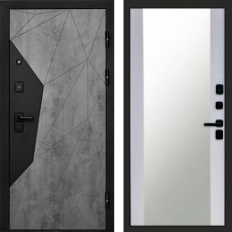 Входная дверь Termo-door Авангард Бетон - Зеркало Белый софт