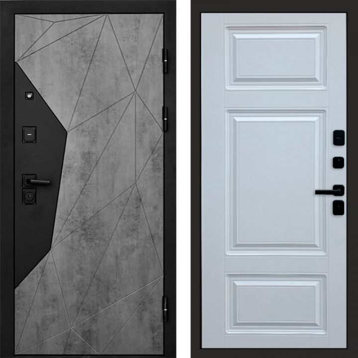 Входная дверь Termo-door Авангард Бетон - Лион Белый софт