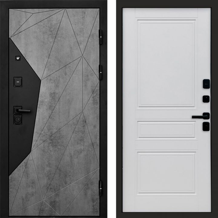 Входная дверь Termo-door Авангард Бетон - Классик Белый софт