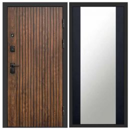 Входная дверь Termo-door Твист Дуб style - Зеркало Черный кварц+тонировка