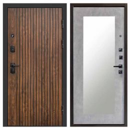Входная дверь Termo-door Твист Дуб style - Зеркало триумф Бетон светлый