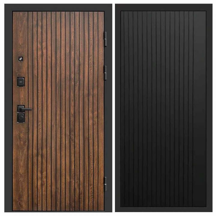 Входная дверь Termo-door Твист Дуб style - FLAT Черный кварц