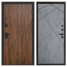 Входная дверь Termo-door Твист Дуб style - Лучи Бетон темный