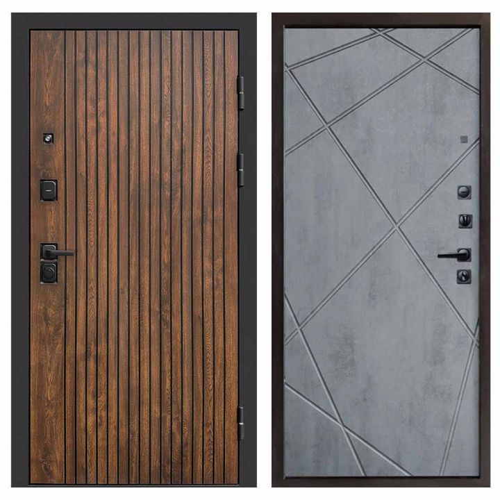 Входная дверь Termo-door Твист Дуб style - Лучи Бетон темный