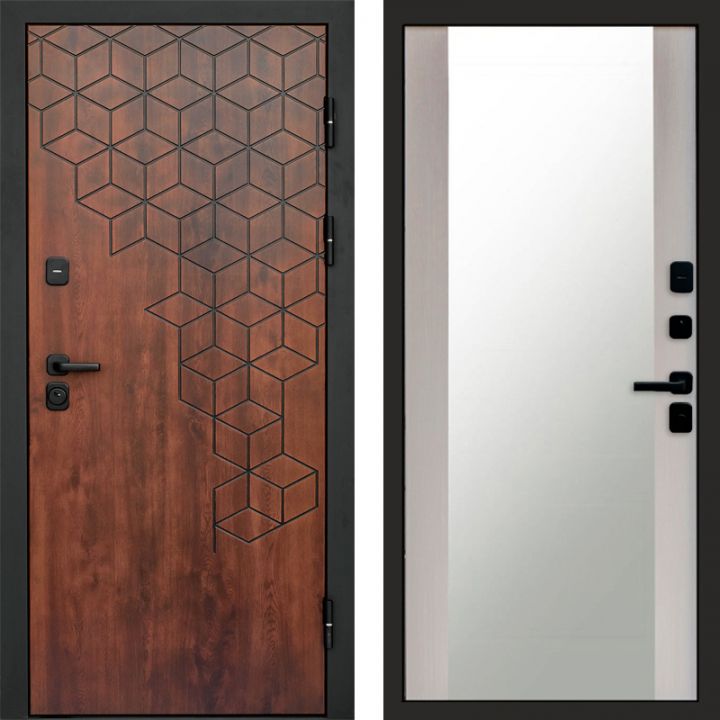 Входная дверь Termo-door Спейс Дуб патина - Зеркало Лиственница