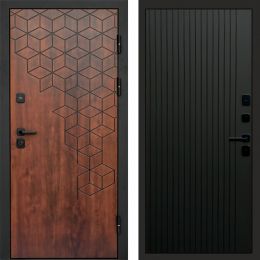 Входная дверь Termo-door Спейс Дуб патина - FLAT Черный кварц