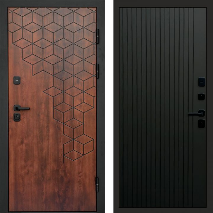 Входная дверь Termo-door Спейс Дуб патина - FLAT Черный кварц